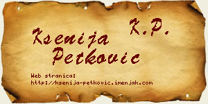 Ksenija Petković vizit kartica